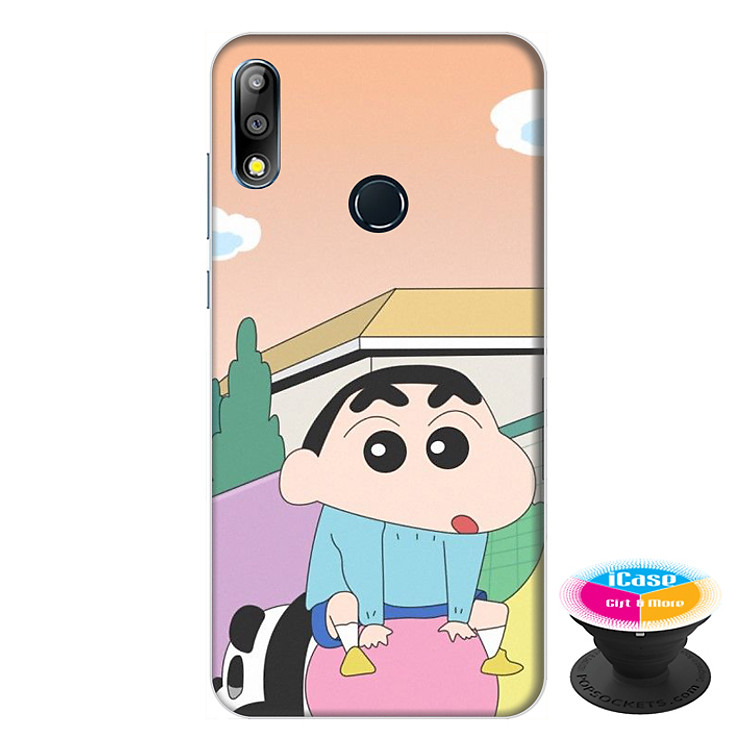 Ốp lưng điện thoại Asus Zenfone Max Pro M2 hình Cậu Bé và Gấu Panda tặng kèm giá đỡ điện thoại iCase xinh xắn - Hàng chính hãng