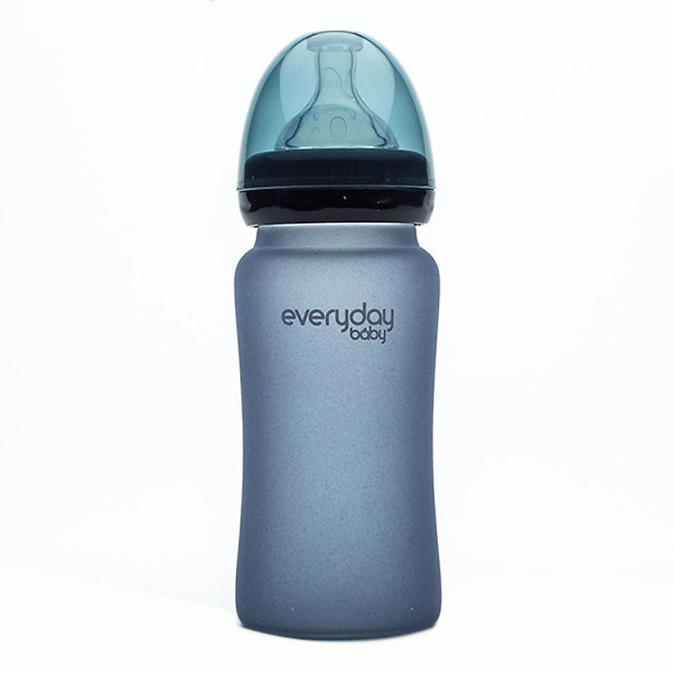 Bình sữa báo nóng xanh tím (240ml) Everyday baby