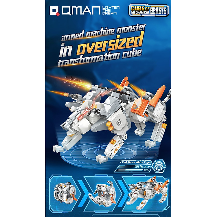 Đồ chơi lắp ráp Qman 41227 Hổ trắng Chính hãng Giá rẻ - Hình ảnh 2
