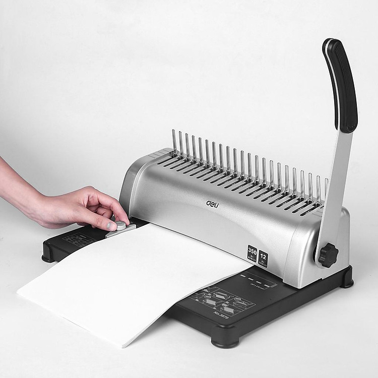 Máy Đóng Gáy Xoắn Lò Xo Deli E3870 - Ảnh 4