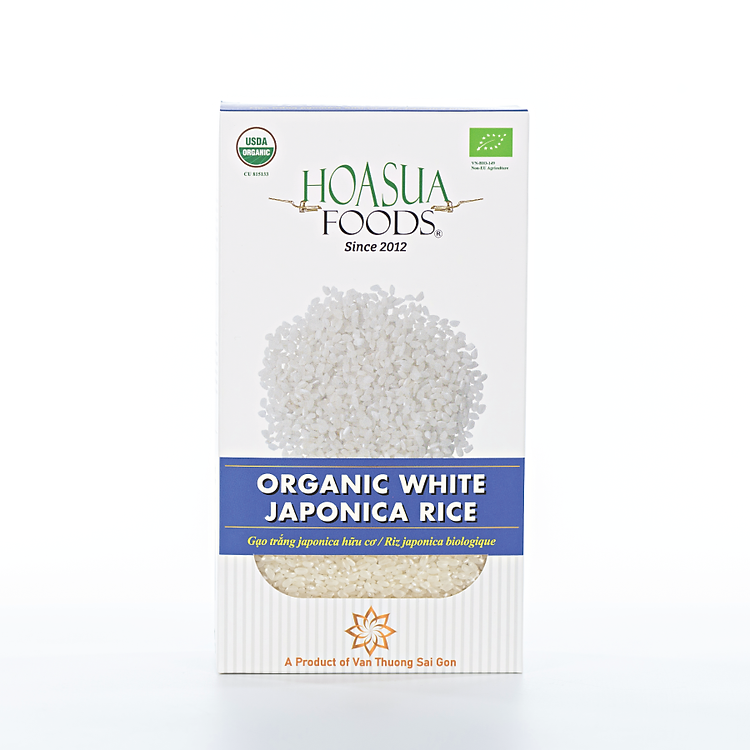Gạo Japonica Hữu Cơ HOA SUA FOODS – mềm dẻo hạt tròn 1KG