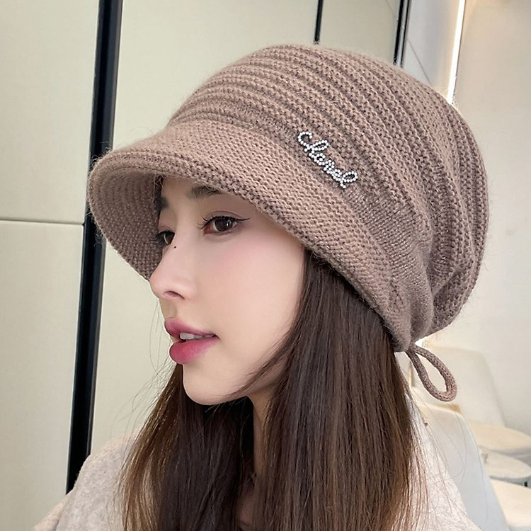 Mũ Nón len nữ nam beret lưỡi trai 2 lớp dệp kim thời trang Hàn Quốc DN19122503
