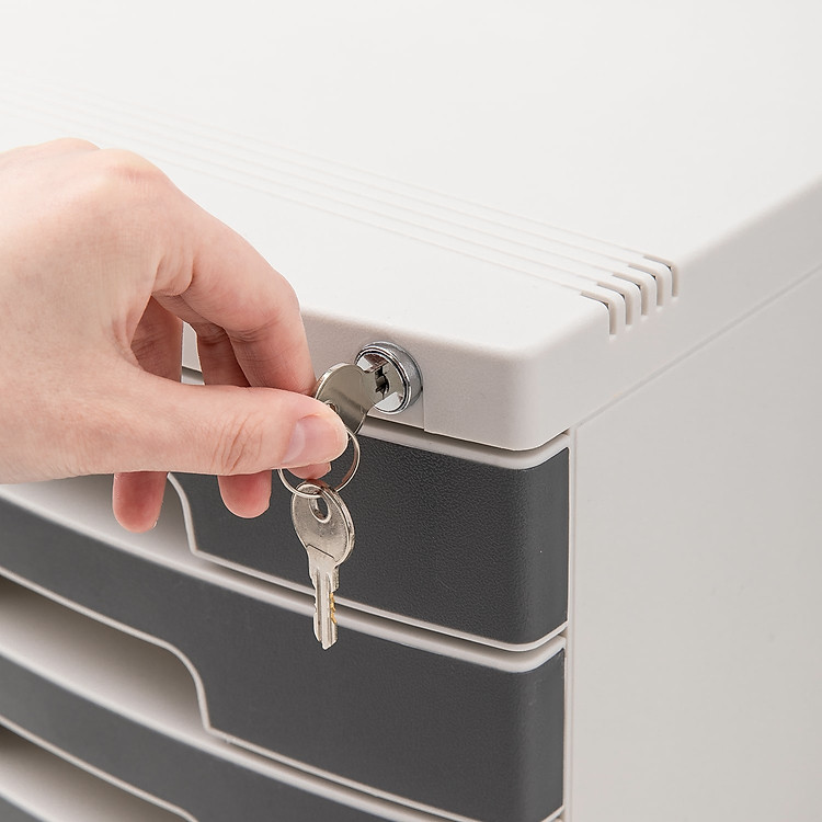 Tủ Tài Liệu 5 Ngăn Deli (Màu Ghi) - Ảnh 2