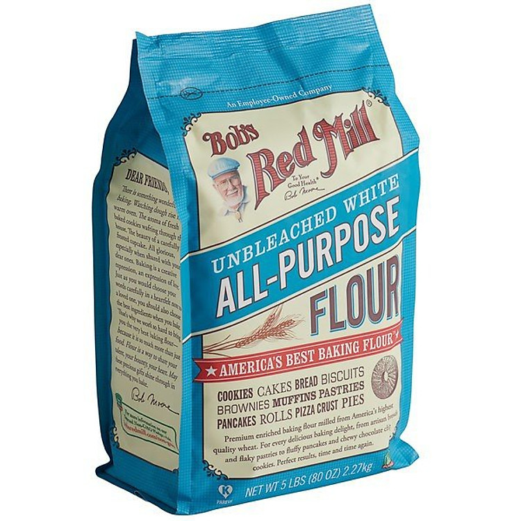 Bột mì đa dụng không tẩy Unbleached All Purpose Flour Bob's Red Mill 2.27kg