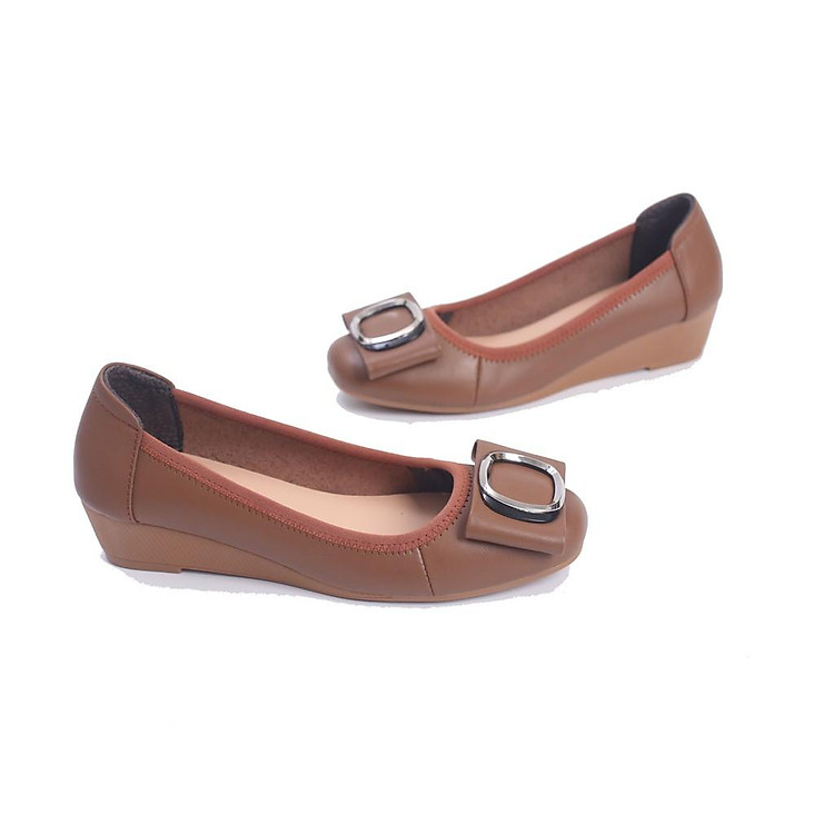 Giày Búp Bê Đế Xuồng Da Thật Khoá Tròn Pixie X665