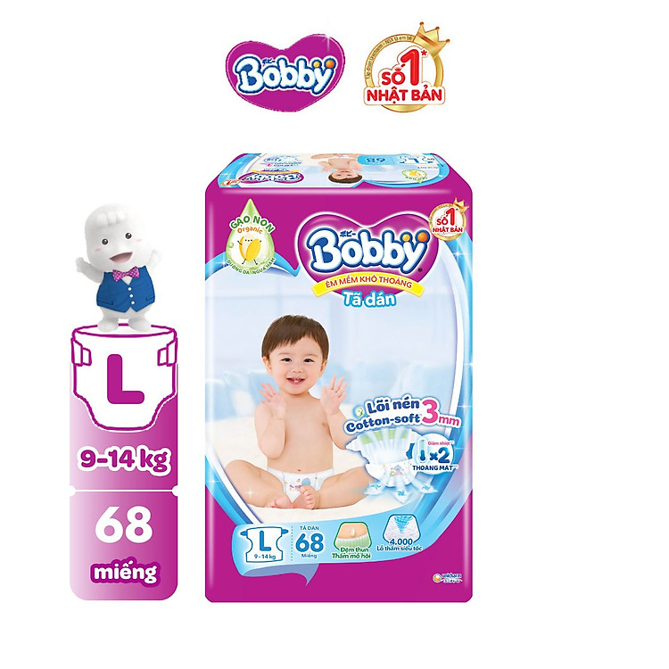 Mua Tã Dán Bobby Siêu Mỏng Gói L68 Chính hãng Ưu đãi