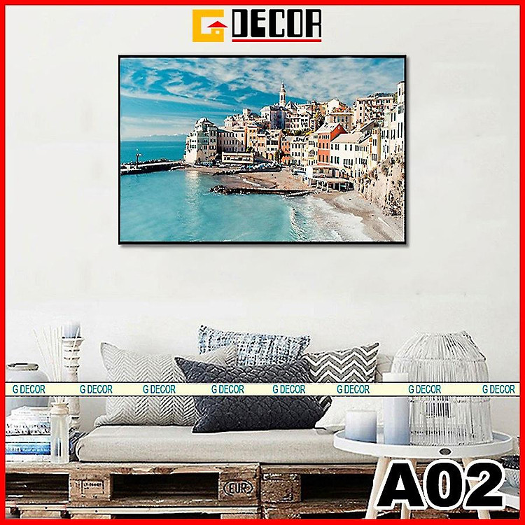 Tranh treo tường CAO CẤP 1 bức phong cách hiện đại Bắc Âu 02, tranh ngựa bạch trang trí phòng khách, phòng ngủ, phòng ăn