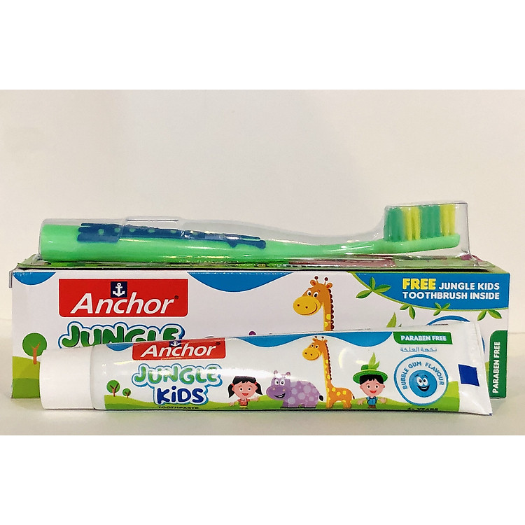 KEM ĐÁNH RĂNG CHO BÉ VỊ KẸO BUBBLE GUM ANCHOR JUNGLE KIDS 50G