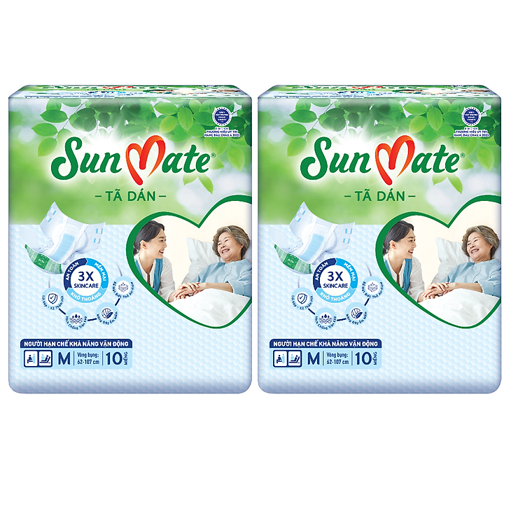 Combo 2 Tã Dán Lớn SunMate Size M Chính hãng Tiết kiệm - Hình ảnh 2