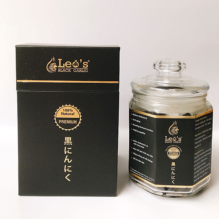 Thực phẩm chức năng Tỏi đen đóng hộp Leo's Black Garlic đã bóc vỏ (200g)