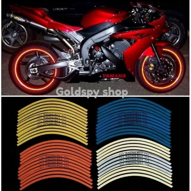 BỘ 16 MIẾNG DÁN ĐỀ CAN PHẢN QUANG TRANG TRÍ VÀNH XE MÁY ÔTÔ XE ĐIỆN