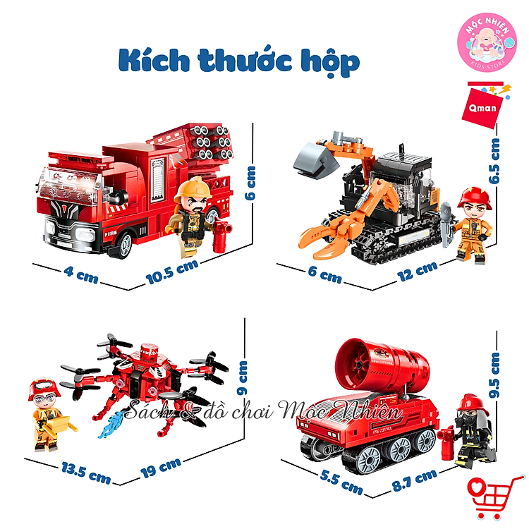 Đồ Chơi Lắp Ráp Qman 12021 Đội Cứu Hỏa Chính hãng Giá tốt - Hình ảnh 3