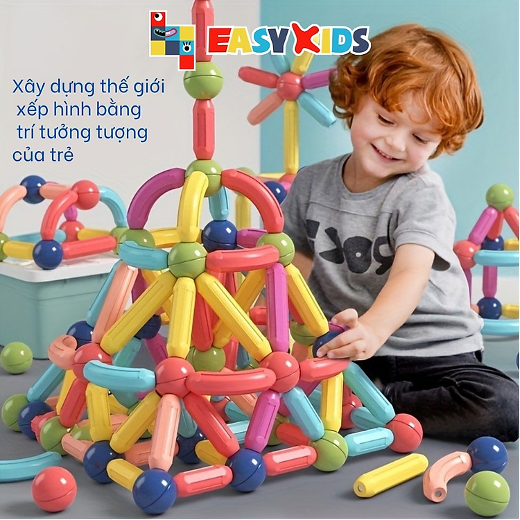 Mua Bộ Đồ Chơi Xếp Hình Nam Châm 64 Chi Tiết Chính hãng Giá rẻ - Hình ảnh 4