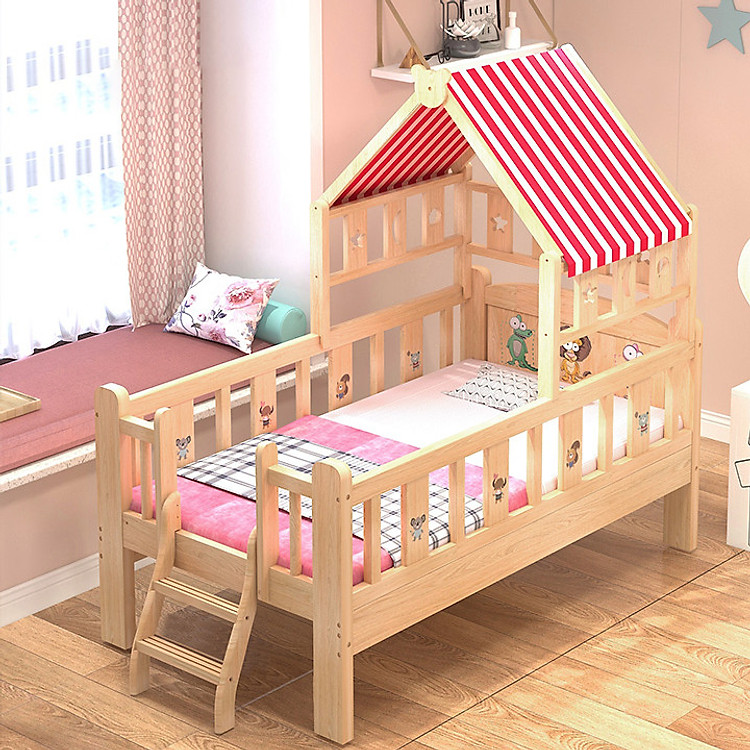 Giường Ngủ Trẻ Em Phong Cách Cổ Tích Bằng Gỗ Kích Thước 150*80*40cm
