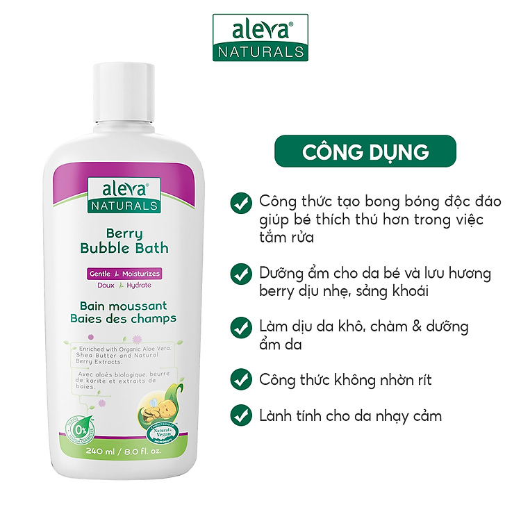 Sữa tắm tạo bọt cho bé Aleva 240ml Chính hãng Giá tốt - Hình ảnh 3