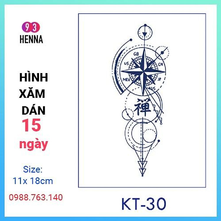 Hình Xăm Dán Tạm Thời Thảo Dược 15 Ngày mã KT30