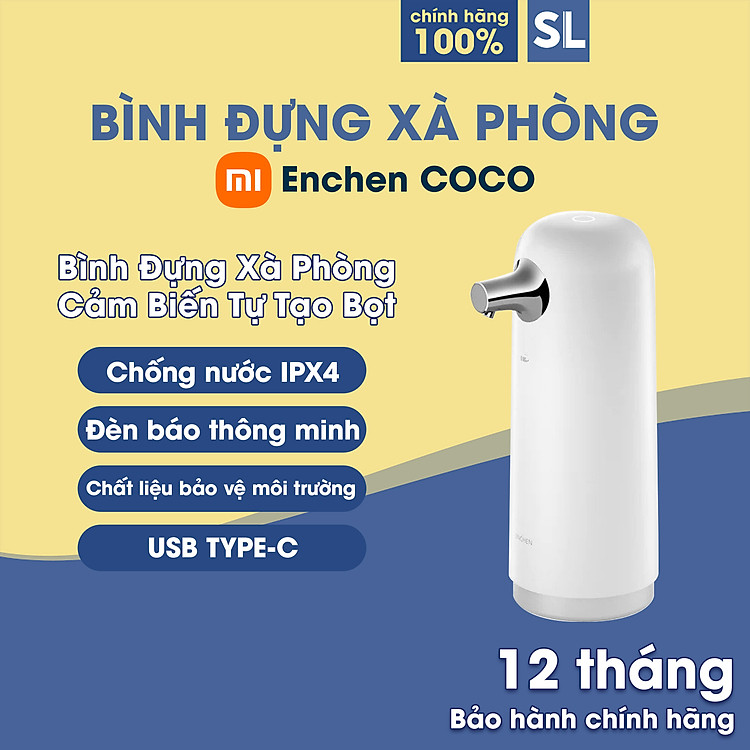 Enchen COCO Máy Rửa Tay Tự Động Cảm Ứng Không Chạm Xà Phòng Thông Cảm Biến Hồng Ngoại 0.25S Thiết Tích Lớn 260ML