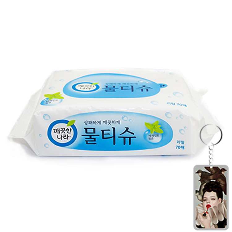 Khăn ướt Kleannara tinh chất bạc hà Hàn Quốc (70 tờ) tặng thêm móc khóa