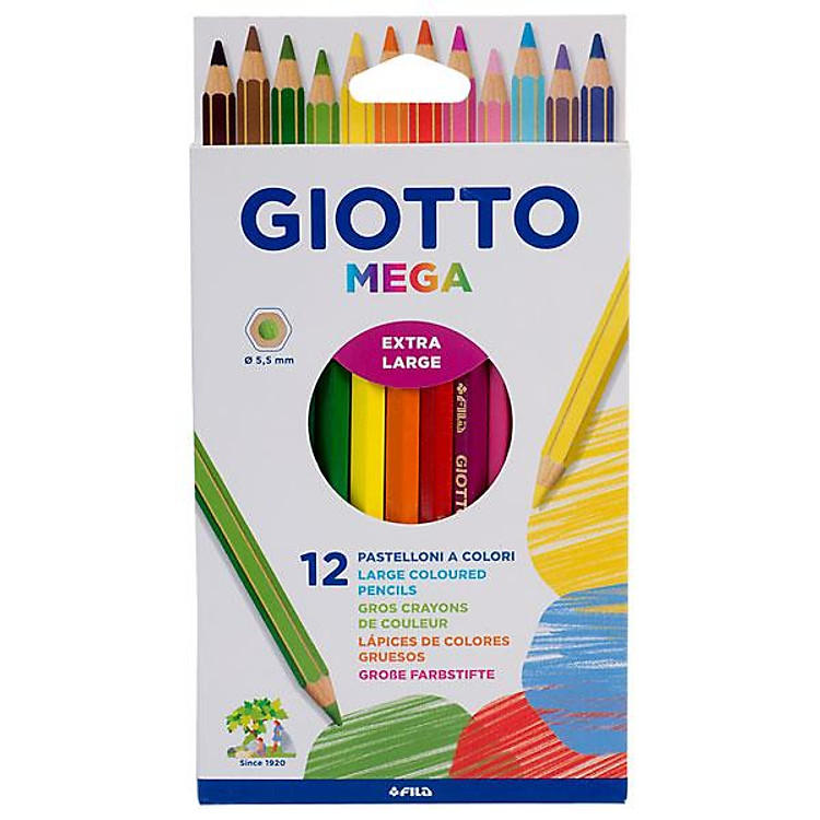 Bút Chì Màu GIOTTO Mega (12 màu)
