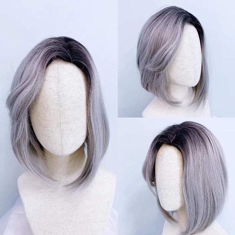 Tóc giả nguyên đầu 2 mái hất