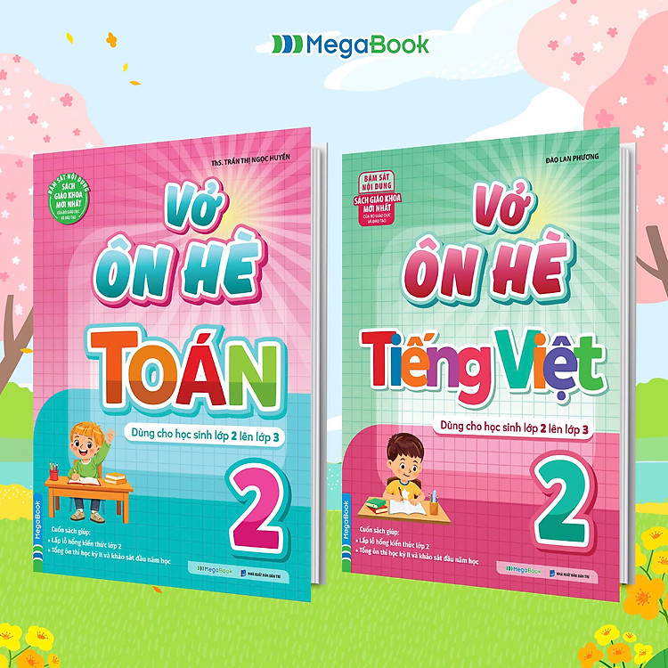 Combo Vở Ôn Hè Toán Và Tiếng Việt Lớp 2 - Dành Cho Học Sinh Lớp 2 Lên Lớp 3 (Theo Chương Trình SGK Mới Nhất)