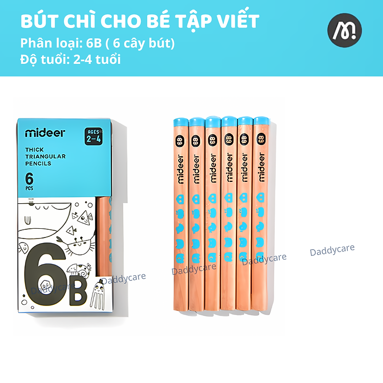 Bộ Bút Chì Mideer Triangular (6 chiếc) - Ảnh 3