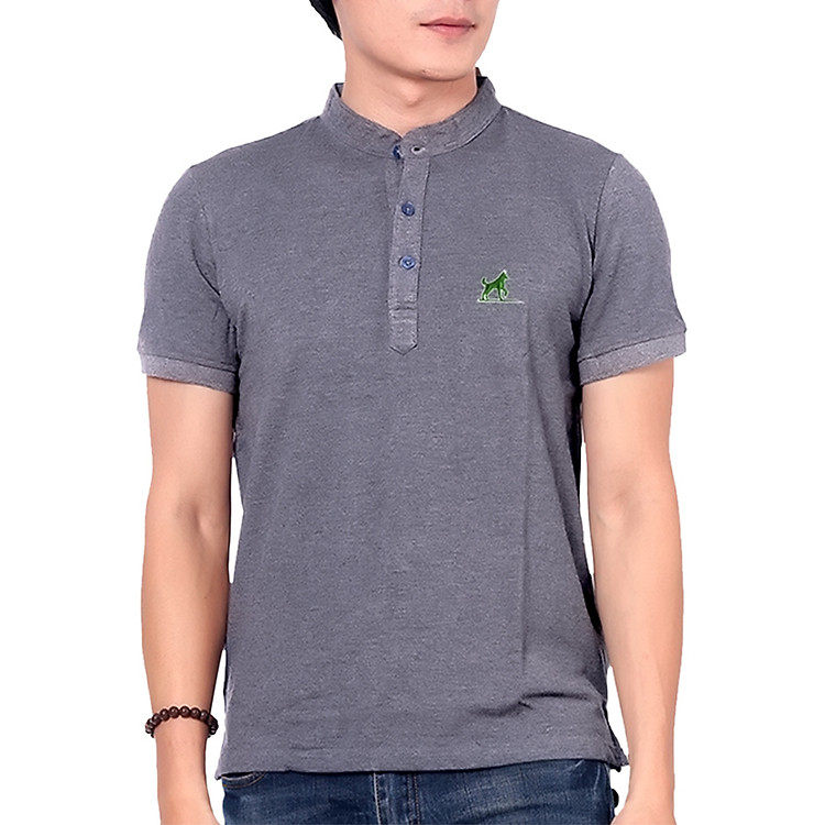 Áo thun nam Polo cổ trụ Henley phong cách PG012 (Xám)