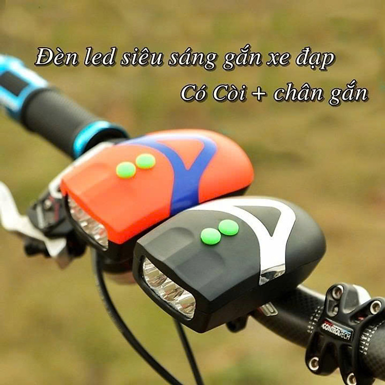Đèn chiếu sáng có còi dành cho xe đạp - Hàng chính hãng