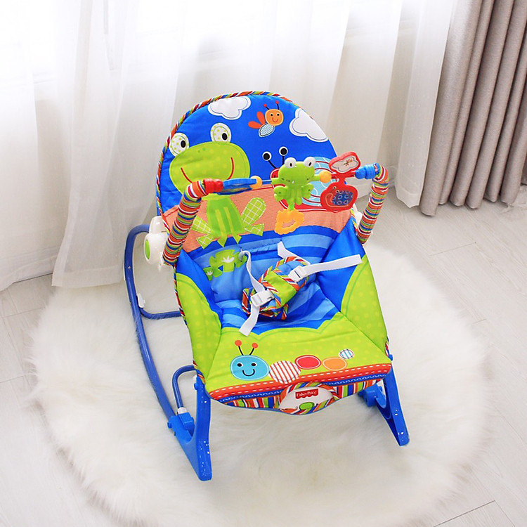 Ghế rung nhún đa năng cho bé sơ sinh, thiết kế đẹp, phát nhạc, thanh treo đồi chơi vui nhộn