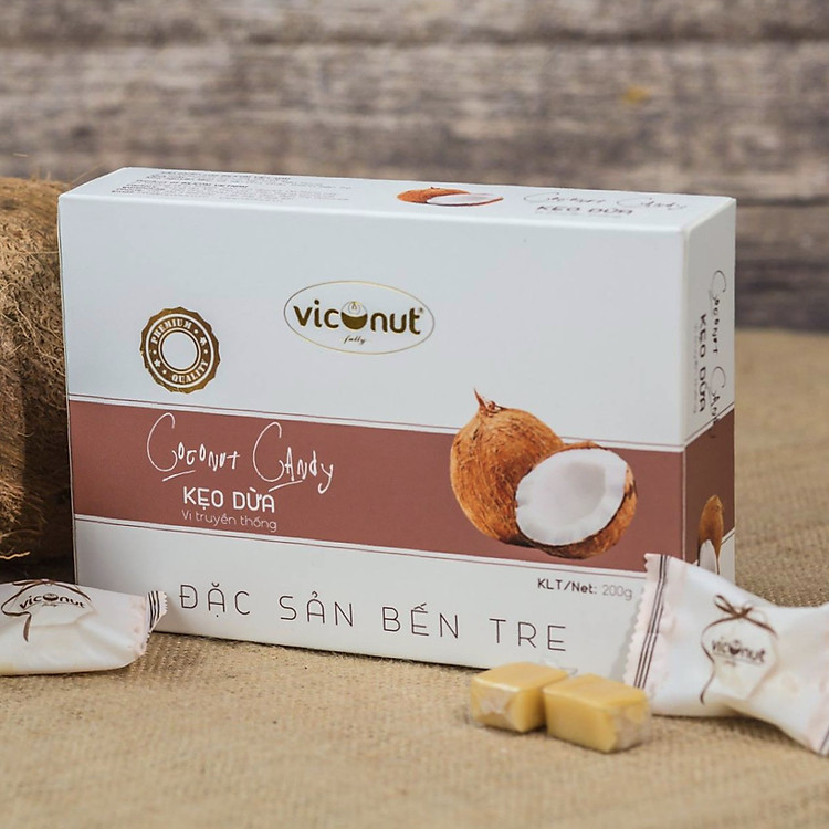 Kẹo dừa Viconut - Đặc sản Bến Tre (200g) (có 3 hương vị)