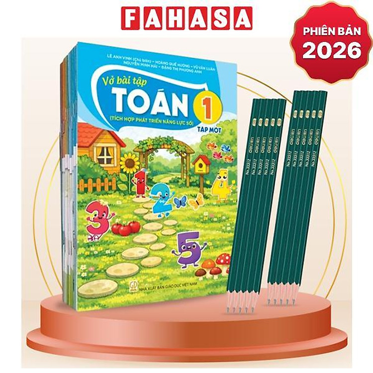 Sách Giáo Khoa Bộ Lớp 1 - Tích Hợp Phát Triển Năng Lực Số - Sách Bài Tập (Bộ 11 Cuốn) (Phiên Bản 2026) - Kèm 10 Bút Chì