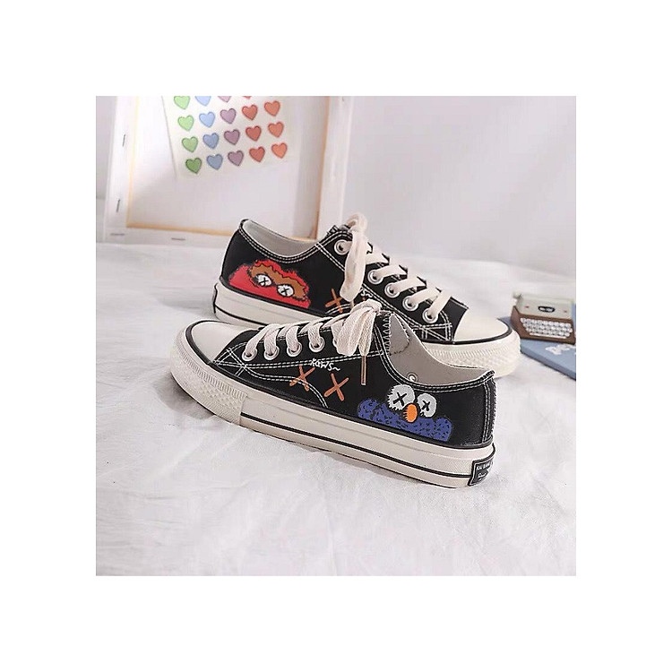 Giày thể thao nữ viền hình ngộ nghĩnh,cute dễ thương