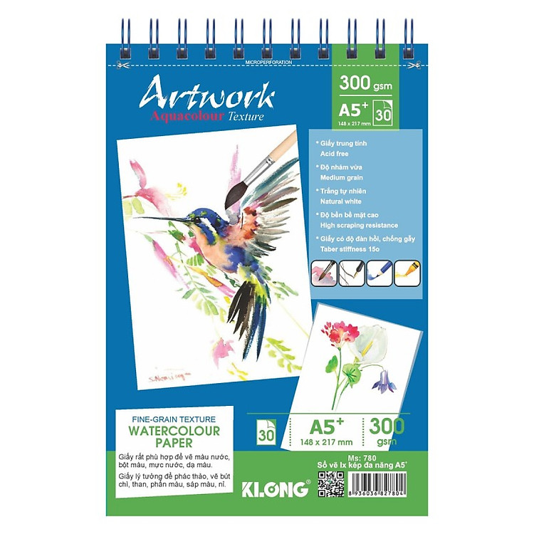 Sổ Vẽ Màu Nước KLONG Artwork A5 (30 tờ) - Ảnh 4