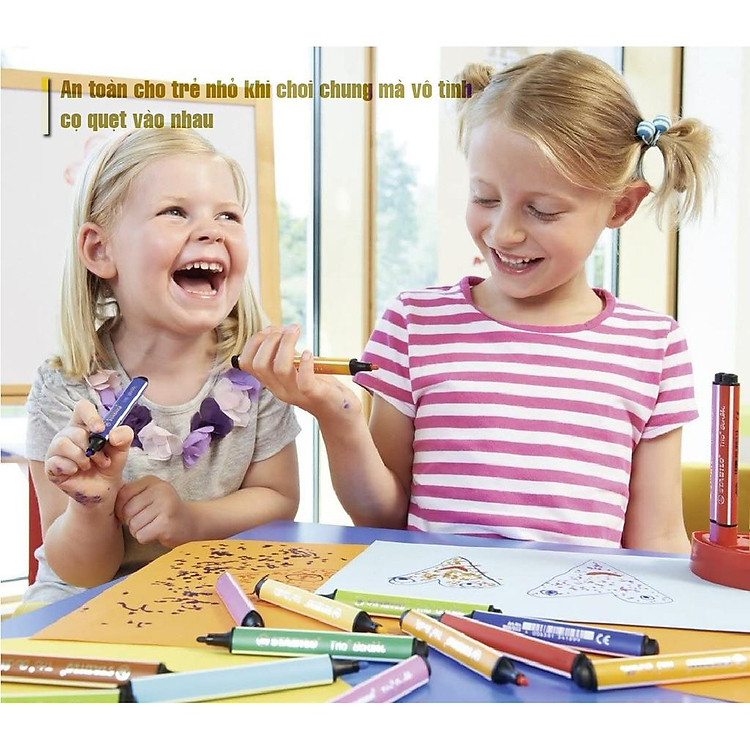 Bút lông màu STABILO Trio Scribbi (Đỏ, Xám) - Ảnh 2