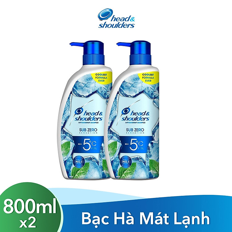 Combo 2 Dầu Gội HEAD & SHOULDERS Sub-Zero Băng Lạnh 0 Độ 800ml