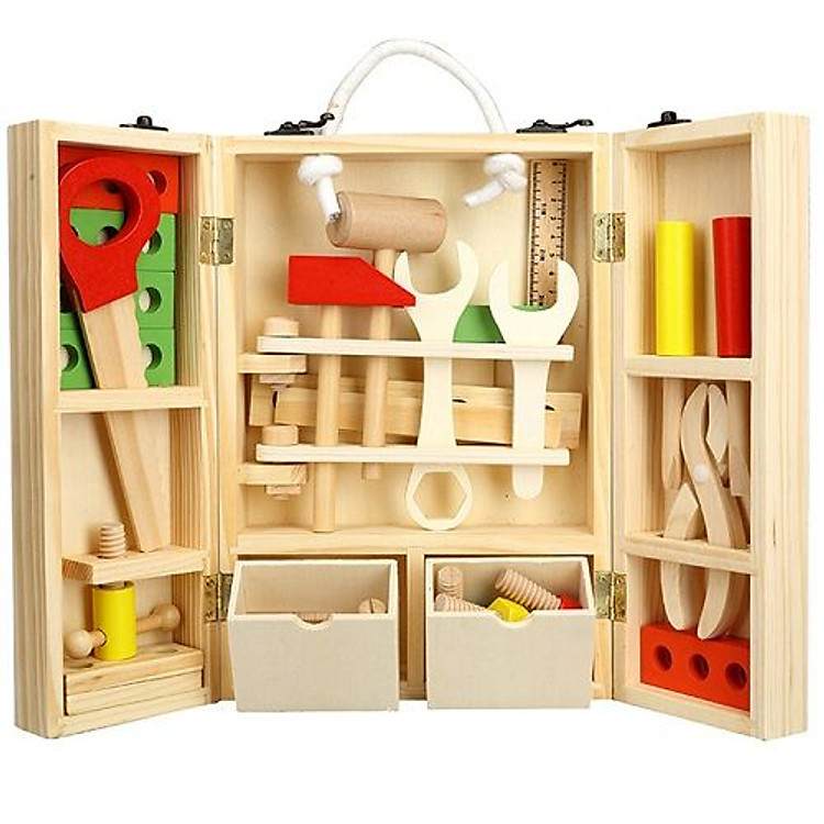 ĐỒ CHƠI DỤNG CỤ CƠ KHÍ BẰNG GỖ CHO BÉ.