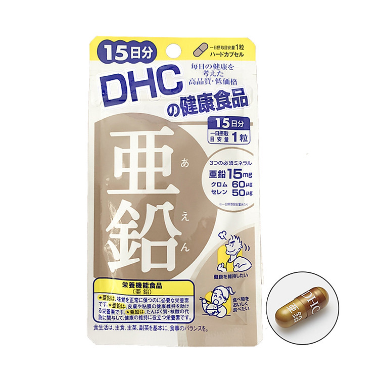 Viên Uống Bổ Sung Kẽm Cho Cơ Thể Khỏe Mạnh DHC ZinC 15 ngày Bao bì mới