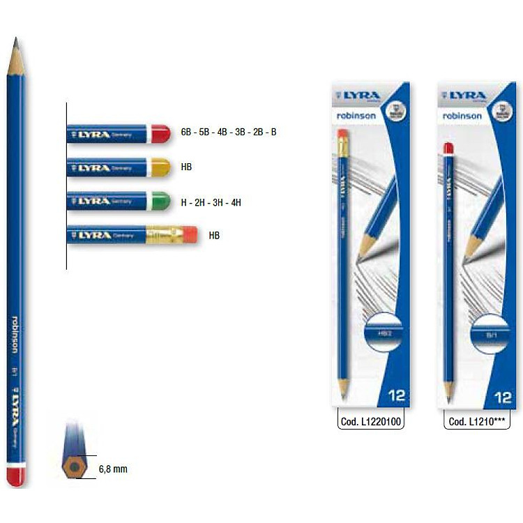 Bút chì đen Lyra Robinson 6B - Ảnh 3