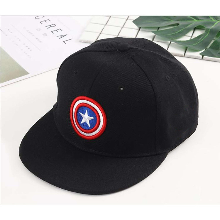 Mũ lưỡi trai siêu nhân cho bé trai bé gái màu đen