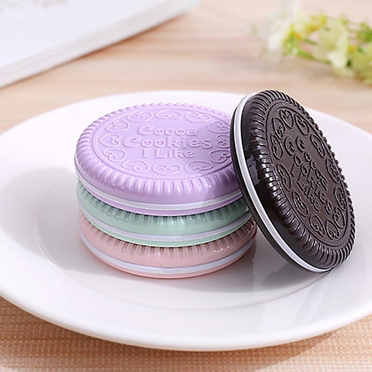 Gương Lược Bỏ Túi Mini Hình Bánh Cookie - Màu Nâu Sẫm - Ảnh 2