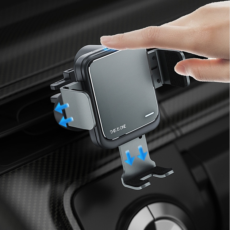 Giá Đỡ Điện Thoại Xe Hơi Ô Tô Cảm Ứng Thông Minh - Hợp Kim Nhôm Tinh Xảo - Kẹp Cửa Thông Gió Hoặc Dùng Đế Hít Kèm Theo - Hàng Chính Hãng