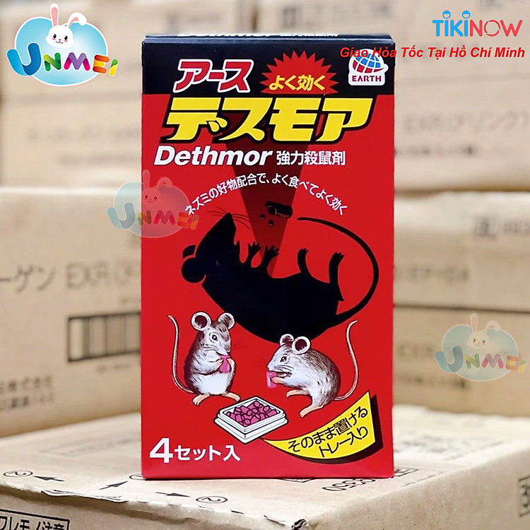 Thuốc Viên Diệt Chuột Nhật Bản Hộp (4 Gói Nhỏ Màu Hồng)