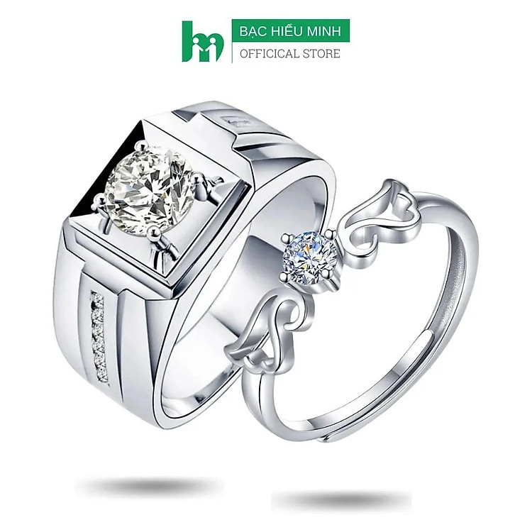 Nhẫn Đôi Bạc Nhẫn Cặp Bạc - Ngôi Nhà Hạnh Phúc - BẠC HIỂU MINH NC603