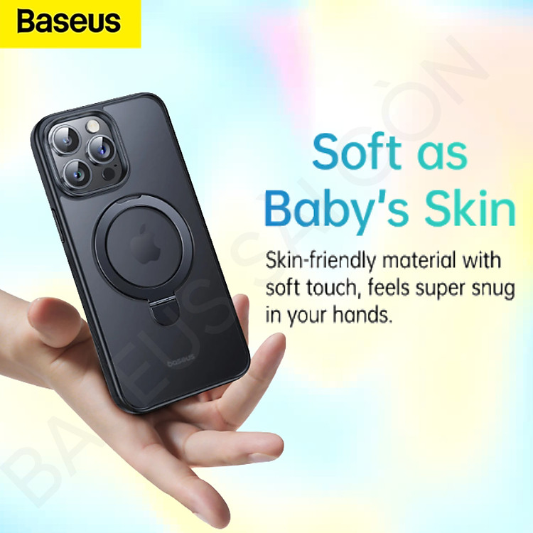 Ốp lưng baseus skyring series magnetic phone case with stand for i-p 16 series tích hợp chân đế từ tính- Hàng Chính Hãng
