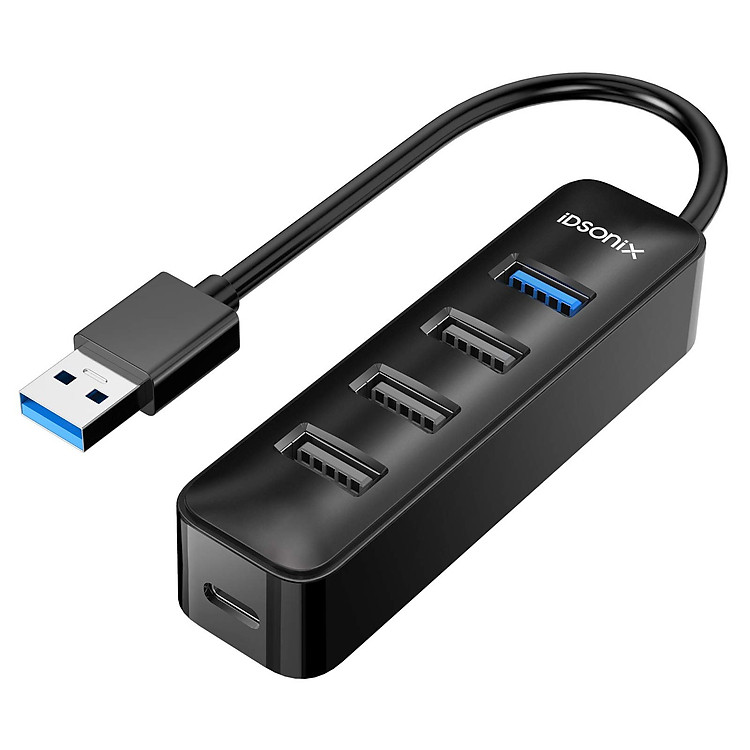 HUB USB 3.0 4 Cổng iDSONix-IAU3-4A-015-BK-EP - Bộ Chia USB 4 Port - Hàng Nhập Khẩu