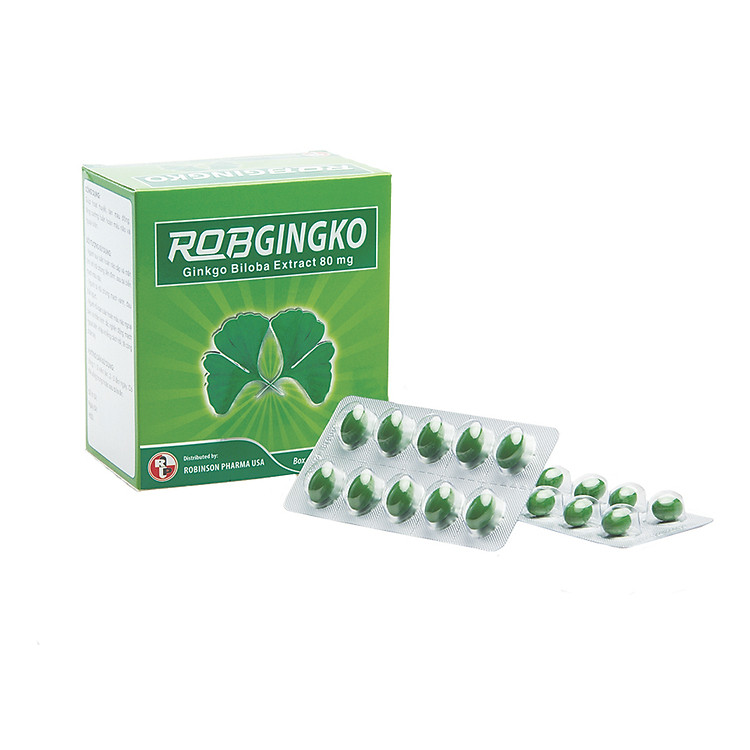 Thực phẩm chức năng hỗ trợ tuần hoàn não Robgingko – Robinson Pharma Usa-Hộp 100 viên