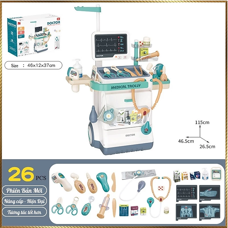 Mua Đồ Chơi Bác Sĩ Cao Cấp Di Động Chính hãng Tiết kiệm - Hình ảnh 2