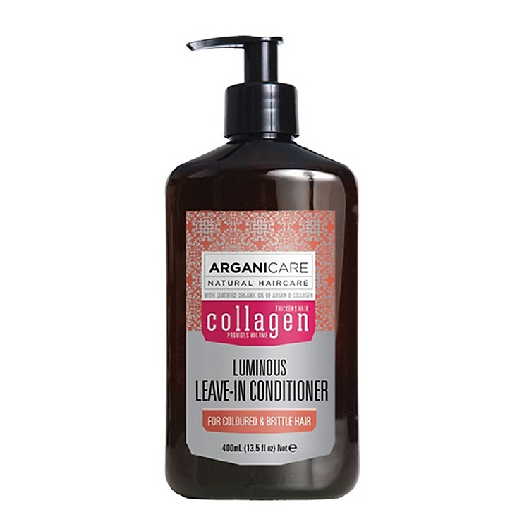 Kem dưỡng tạo kiểu tóc xoăn ARGANICARE COLLAGEN LEAVE-IN CONDITIONER 400ml ISRAEL