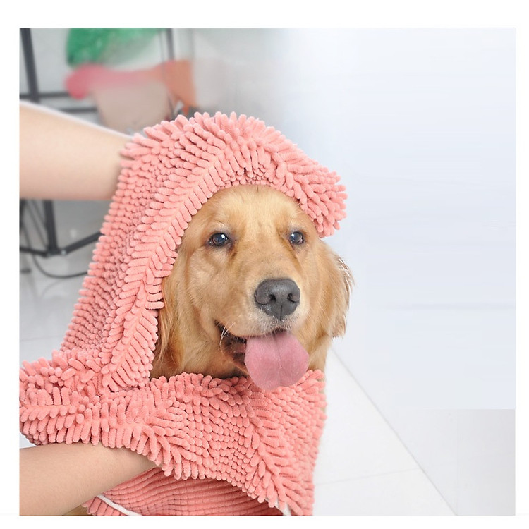 Khăn tắm chó mèo Dạng khăn bông lau mình cho thú cưng sau khi tắm Có thể làm mền đắp cho mèo