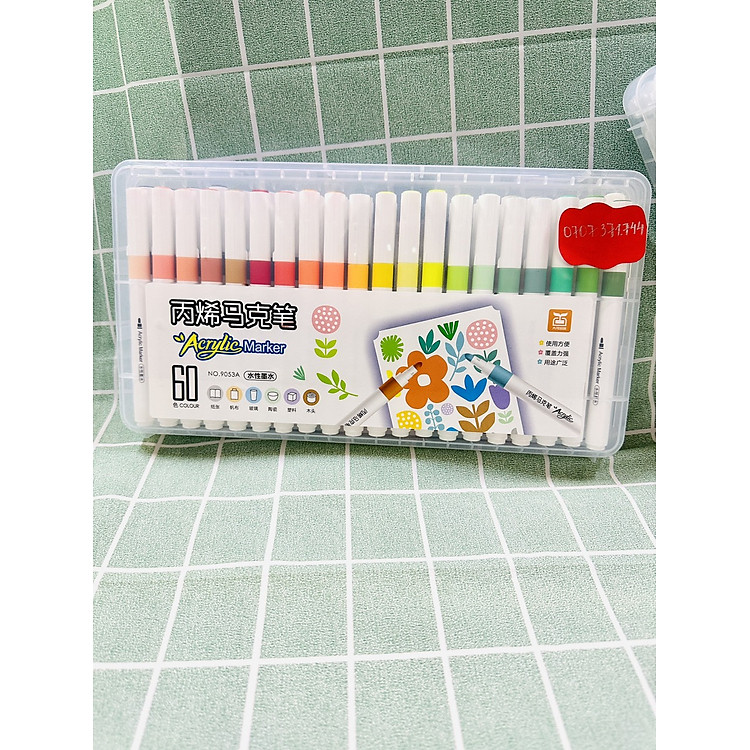 Bút Lông Màu Acrylic Marker (12 màu) - Ảnh 4